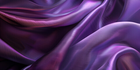 Obraz premium Purple fabric folds texture. Silk satin fabric backdrop with copy space.