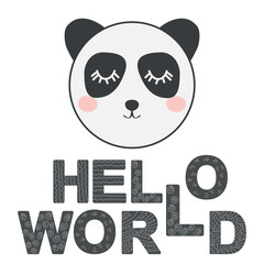 Cute face of an animal with lettering. Scandinavian style and pastel palette. baby posters, cards, clothes, childrens rooms