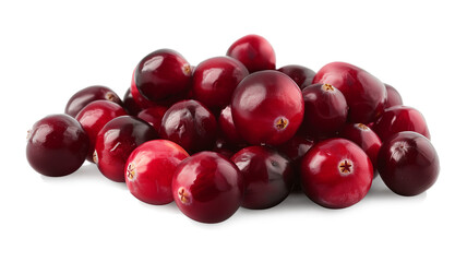 A cluster of cherries arranged neatly on a clean, white surface.