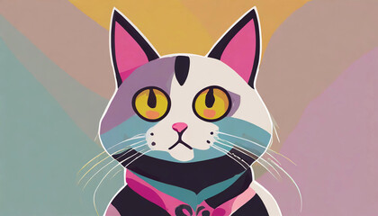 Fototapeta premium 猫の顔のイラスト