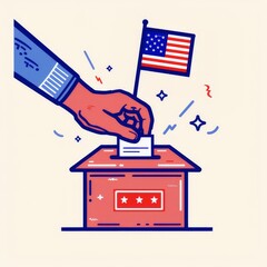 Animated Hand Casting Vote for U.S. Election Day