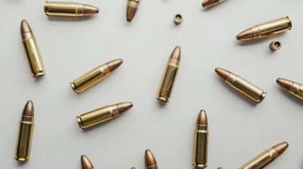 Magazine bullets positioned against a white backdrop