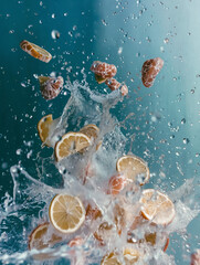 lemon and water splash