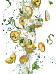 lemon and water splash