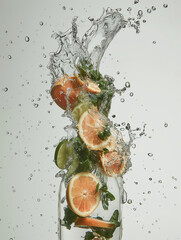 orange and water splash
