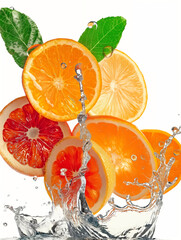 orange and water splash