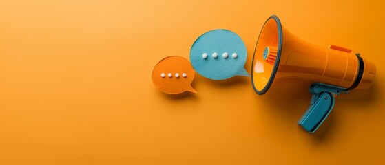 Illustration of a broker using various communication tools to exchange ideas. Minimalist and colorful, with ample space for text. All on an isolated background with space for text