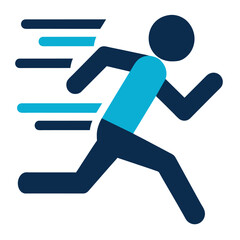 running  vector illustration on white background -vector illustration