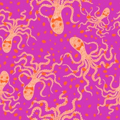 Summer animals seamless octopus pattern for wrapping paper and kids