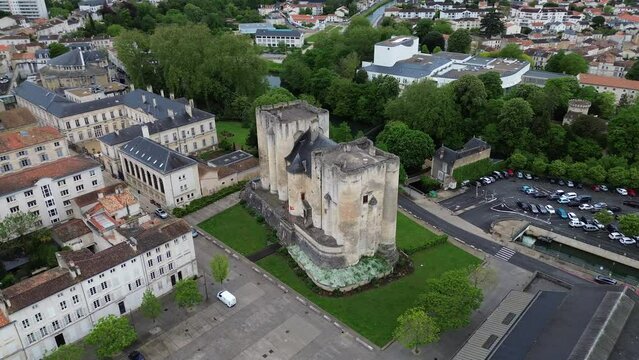 drone video Niort dungeon France Europe