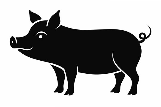 recommend clip art: pig silhouette vector illustration