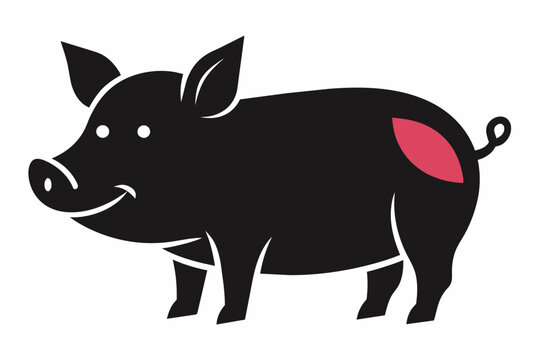 recommend clip art: pig silhouette vector illustration