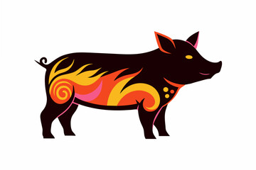 pig silhouette vector illustration