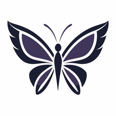  a minimalist Clipart Graphic vector art illustration with a Butterfly icon logo