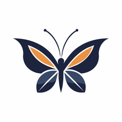  a minimalist Clipart Graphic vector art illustration with a Butterfly icon logo