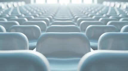 Rows of Blue Chairs in a Modern Auditorium