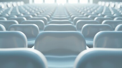 Naklejka premium Rows of Blue Chairs in a Modern Auditorium