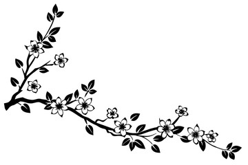 sketchy Sakura silhouette vector illustration