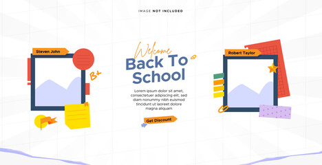 banner back to school hand drawn element illustration