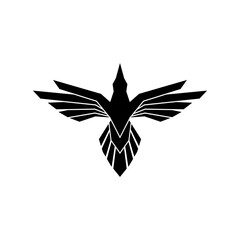 bird or phonix or eagle line vector logo