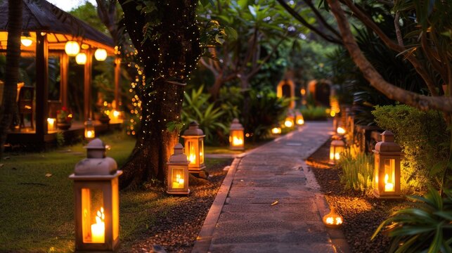 Evening displays of charming ambient lighting