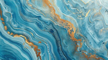Obraz premium Marble background in blue and green color with gold texture glitter. beautiful blue oil painting with the addition of gold powder