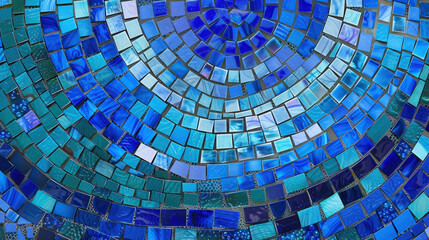 Naklejka premium Intricate blue mosaic design