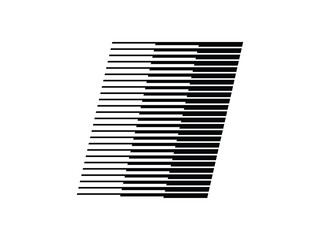 Letter I Logo with Abstract Line Pattern Isolated On White Background