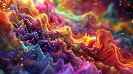 Obraz premium A Mesmerizing 3D Abstract Multicolor Visualization 