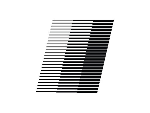 Letter I logo with abstract geometric speed motion lines