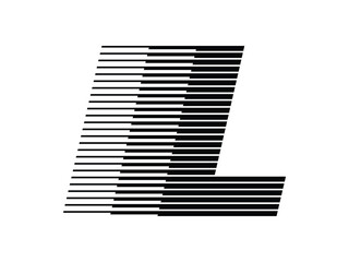 Letter L Logo with Abstract Line Pattern Isolated On White Background