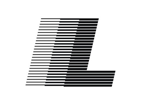Letter L logo with abstract geometric speed motion lines
