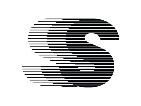 Letter S logo with abstract geometric speed motion lines