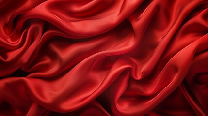 Obraz premium Texture background of a silk cloth with a red color close-up