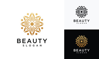Luxury flower logo design concept, flower logo template	