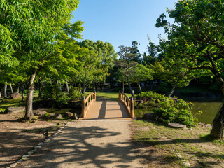 【奈良公園】春日野園地の三社託宣池と三社橋