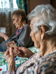 pensioners playing cards