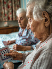 pensioners playing cards