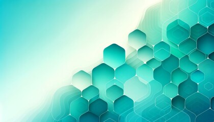 Abstract Geometric Hexagonal Pattern in Teal Gradient