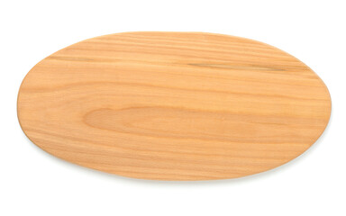 Wooden cutting board isolated on white ,top view