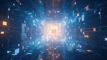 Naklejka premium Futuristic technology design with data connections