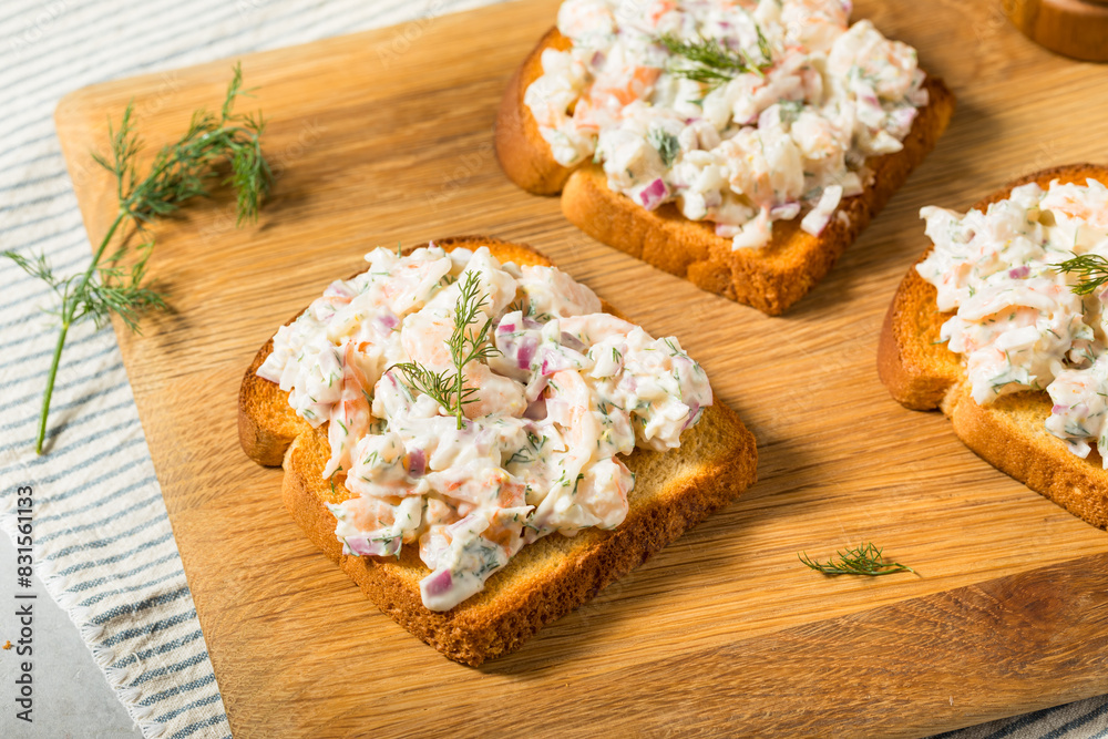 Canvas Prints cold shrimp toast skagen on bread