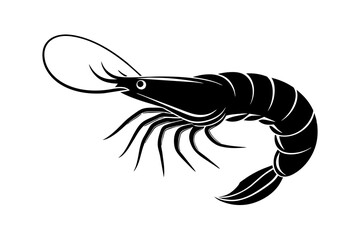 shrimp silhouette vector illustration