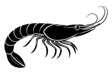 shrimp silhouette vector illustration