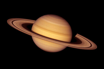 Planet Saturn on a dark background. Elements of this image furnished by NASA