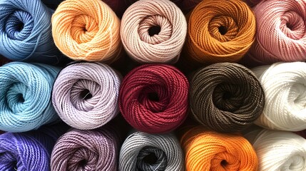 Assorted Skeins of Yarn in Various Colors
