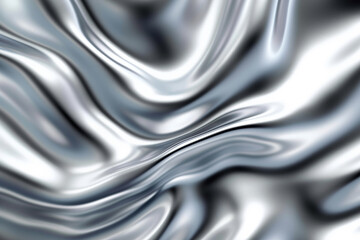 Abstract wavy silver liquid metallic background
