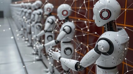 Fototapeta premium Ai tool for smart robots, science, global connectivity, and innovative technology