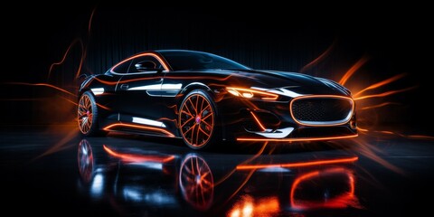 Luxury car  on dark background Generative AI