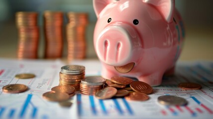 Piggy Bank with Coins Falling Out, Illustrating the Erosion of Savings Due to Inflation